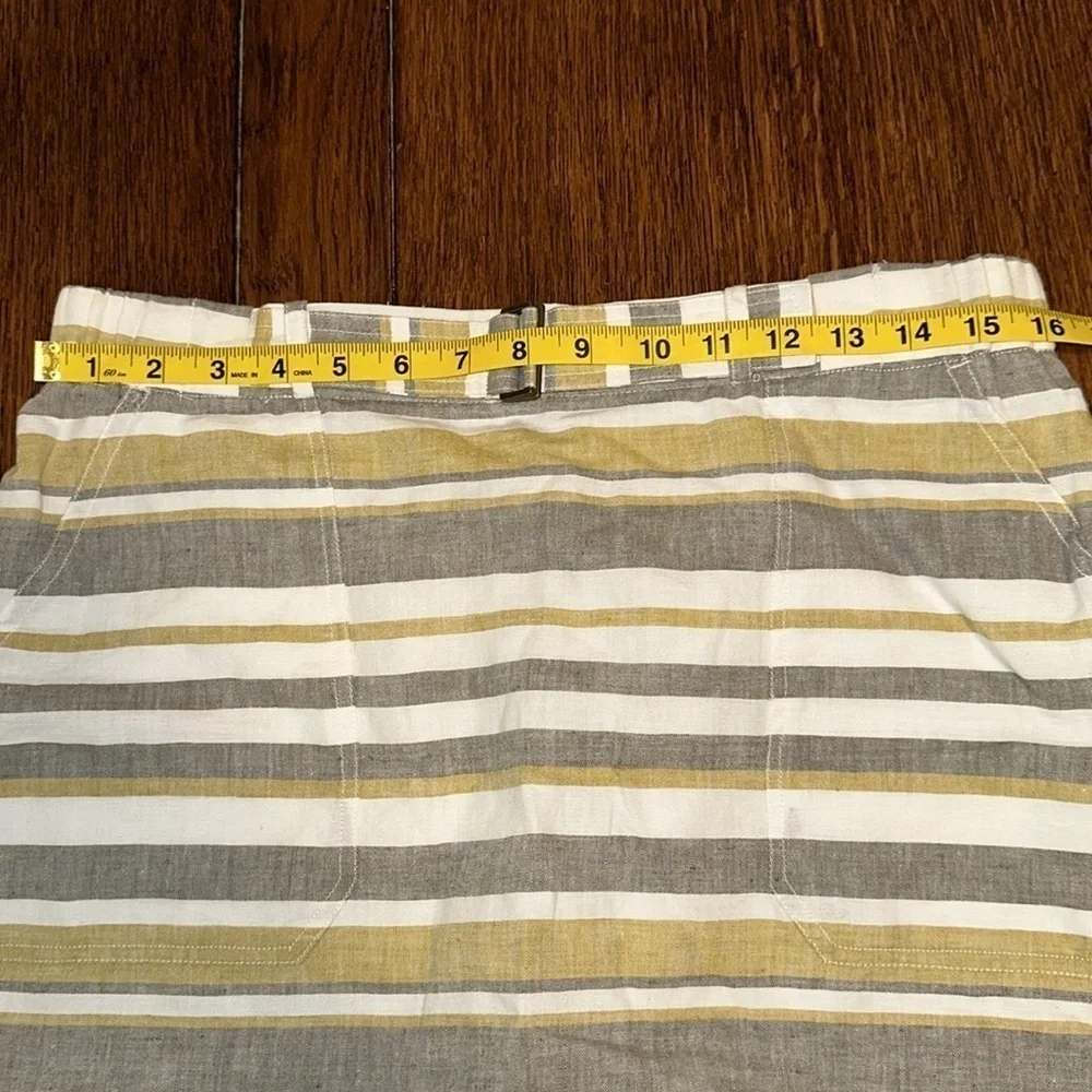 Banana Republic Factory yellow grey and white striped skirt size Medium